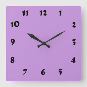 Carrée Horloge changeable de lavande Pastel