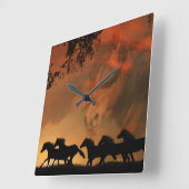 Carrée Horloge Cheval Forever Gratuite (Angle)