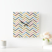 Carrée Horloge Chevron MultiColor (Maison)