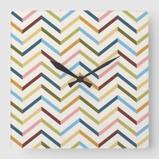 Carrée Horloge Chevron MultiColor (Recto)