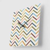 Carrée Horloge Chevron MultiColor (Angle)