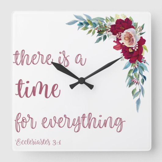 Carrée Horloge chrétienne moderne | Ecclesiastes 3:1 (Recto)