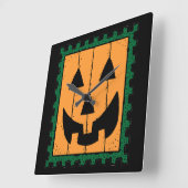 Carrée Horloge citrouille (Angle)