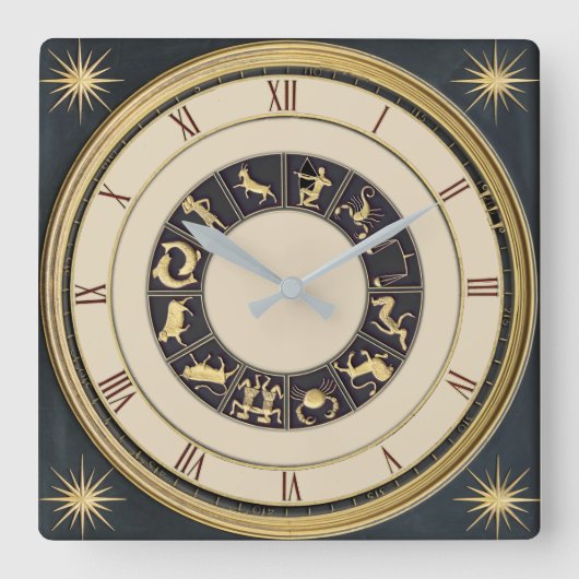 Carrée Horloge classique de zodiaque (Recto)