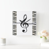 Carrée Horloge Clavier de Piano (Maison)