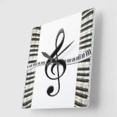 Carrée Horloge Clavier de Piano (Angle)
