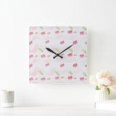 Carrée Horloge couleur rose (Maison)