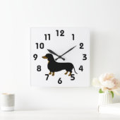 Carrée Horloge Dachshund (Maison)