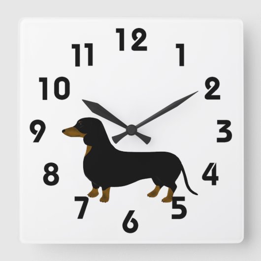 Carrée Horloge Dachshund (Recto)