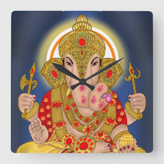 Carrée Horloge Dagduseth Ganesha (Recto)