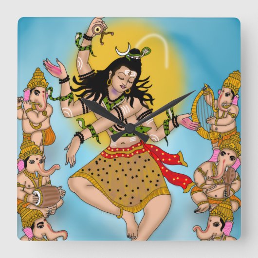 Carrée Horloge Dancing Shiva (Recto)