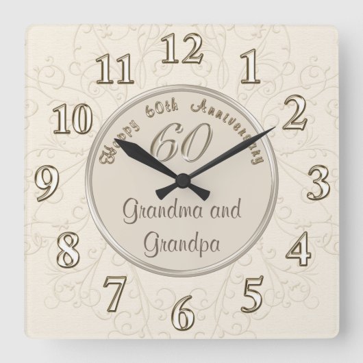 Carrée Horloge d'anniversaire personnalisable pour grands (Recto)