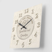 Carrée Horloge d'anniversaire personnalisable pour grands (Angle)