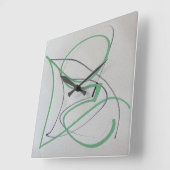 Carrée Horloge d'art abstrait bicolore moderne (Angle)