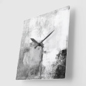 Carrée Horloge d'art Abstrait noir et blanc (Angle)