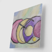 Carrée Horloge d'art Abstraite Planètes (Angle)