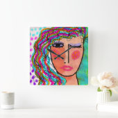 Carrée Horloge d'art Abstraite unique (Maison)