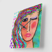 Carrée Horloge d'art Abstraite unique (Angle)