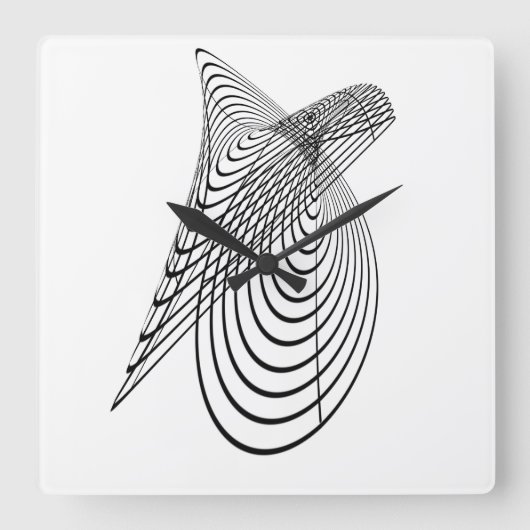 Carrée Horloge d'art géométrique (Recto)