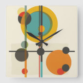 Carrée Horloge d'art géométrique moderne du milieu du siè (Recto)