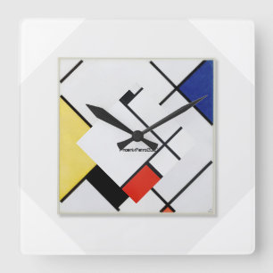 Carrée Horloge d'art moderne Piet Mondrian