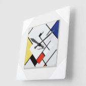 Carrée Horloge d'art moderne Piet Mondrian (Angle)