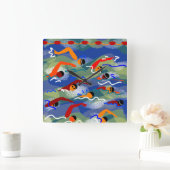 Carrée Horloge de bain d'eau libre (Maison)