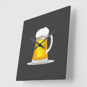 Carrée Horloge De Bière Fancy. (Angle)