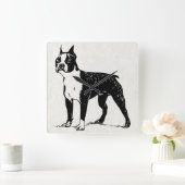 Carrée horloge de boston terrier (Maison)
