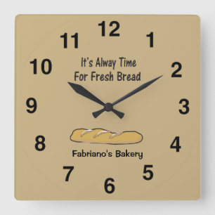 Carrée Horloge de boulangerie - il est toujours temps