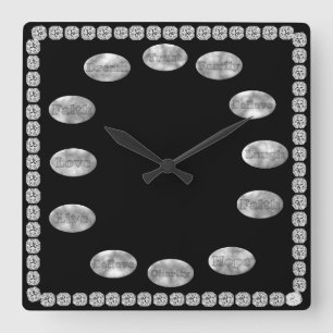 Carrée Horloge de cadeau avec le noir inspiré et le Blin