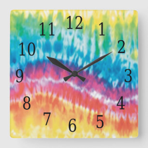 Carrée Horloge de carré de colorant de cravate