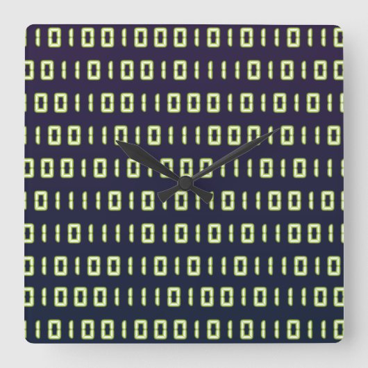 Carrée Horloge de code binaire (Recto)