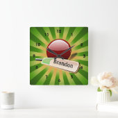 Carrée Horloge de conception du sport de cricket (Maison)