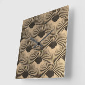 Carrée Horloge de conception du ventilateur Art déco noir (Angle)