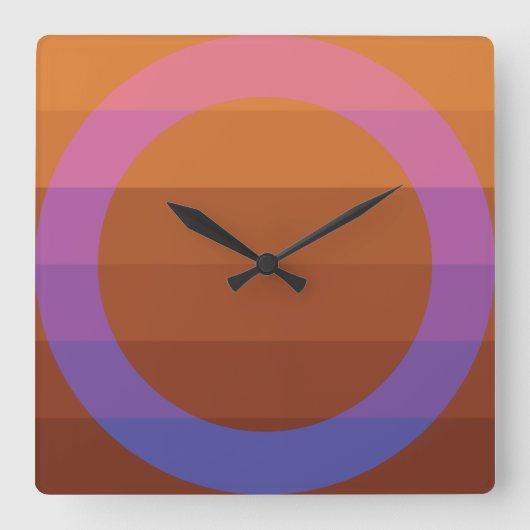 Carrée Horloge de couleurs Abstraites minimale (Recto)