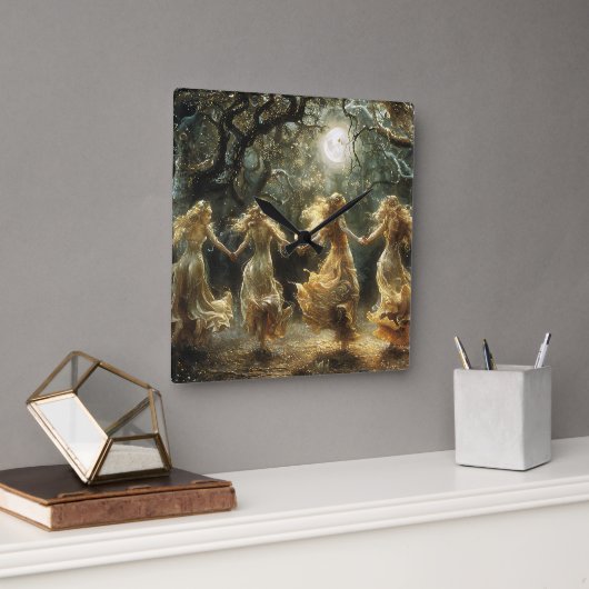 Carrée Horloge de danse de la déesse de la lune (Bureau)
