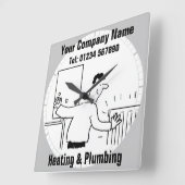 Carrée Horloge de dessin animé pour les services de chauf (Angle)