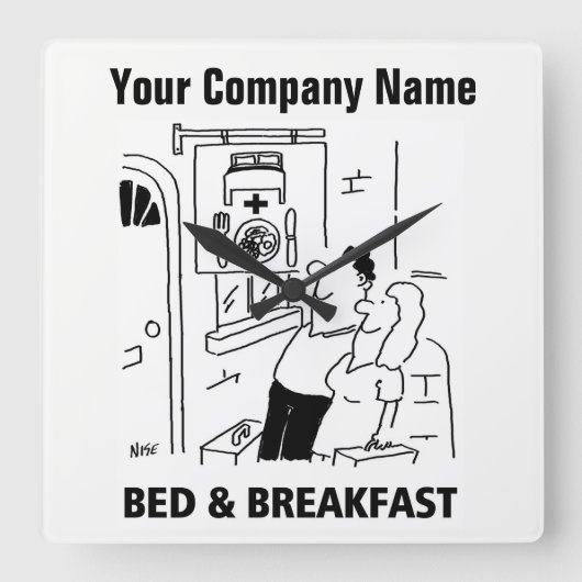 Carrée Horloge de dessin de la maison d'hôtes (Recto)