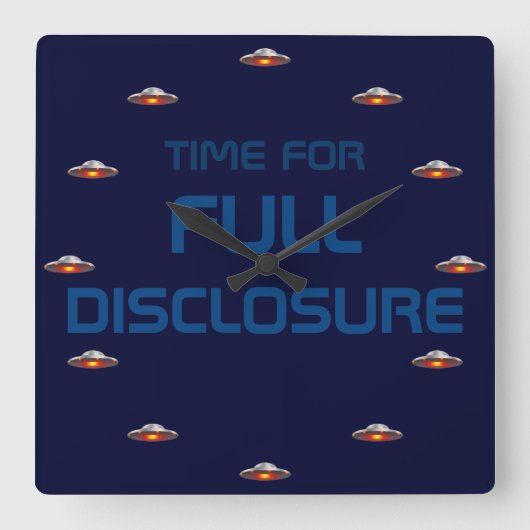 Carrée Horloge de divulgation complète UFO (Recto)