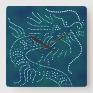 Carrée Horloge de dragon d'eau