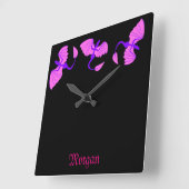 Carrée Horloge de dragon violet (Angle)