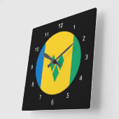 Carrée Horloge de drapeau de Vincentian de saint (Angle)