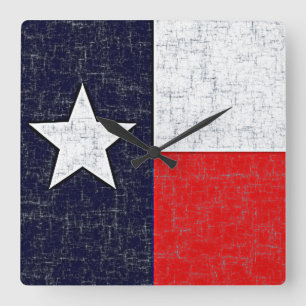 Carrée Horloge de DRAPEAU d'ÉTAT du TEXAS