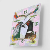 Carrée Horloge de faisan (Angle)