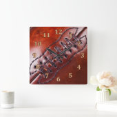 Carrée Horloge de football comme décoration murale de foo (Maison)