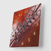 Carrée Horloge de football comme décoration murale de foo (Angle)