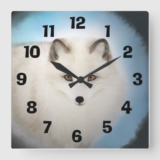 Carrée Horloge de Fox Arctique (Recto)