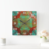 Carrée Horloge de fusion chromatique rouge et verte (Maison)
