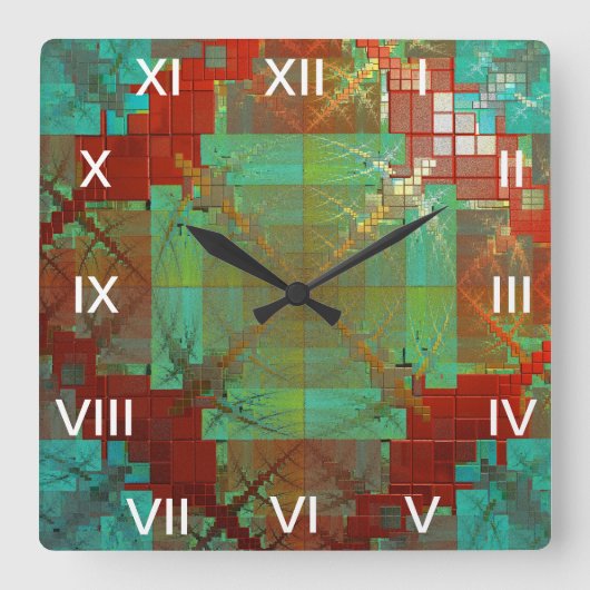 Carrée Horloge de fusion chromatique rouge et verte (Recto)